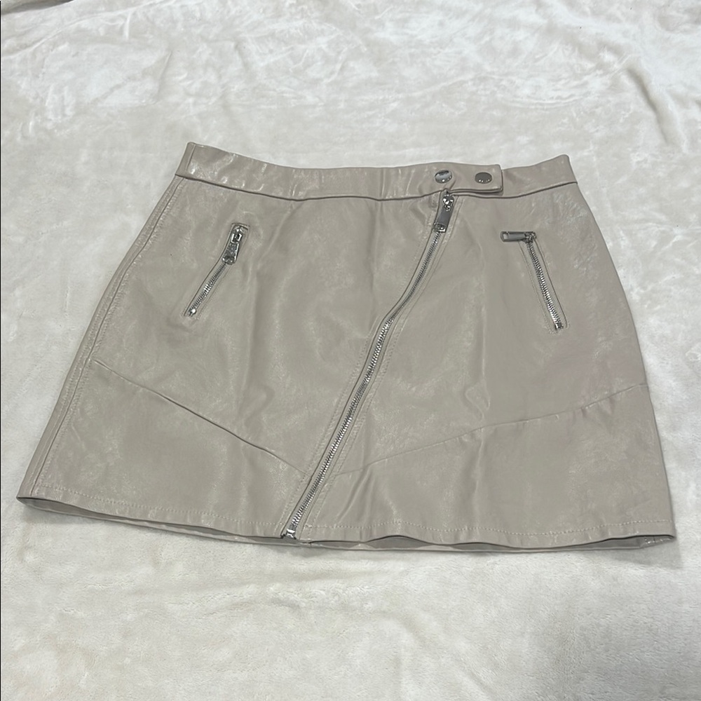 Kendall & Kylie Taupe Faux Leather Mini Skirt